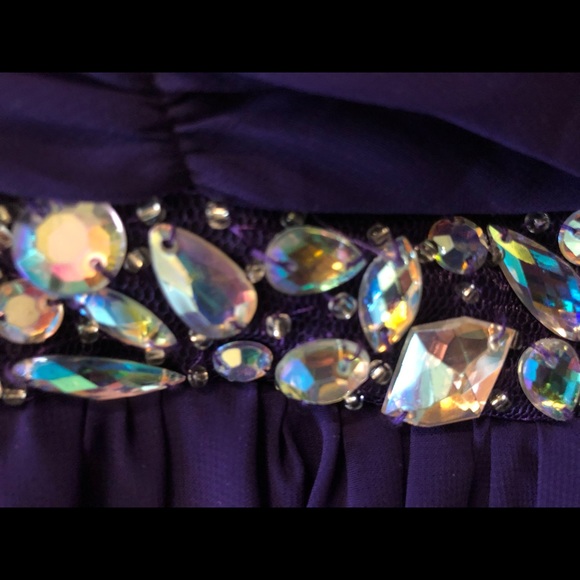 Windsor sequins Rhinestones strapless Purple dress size 7 - Picture 7 of 15